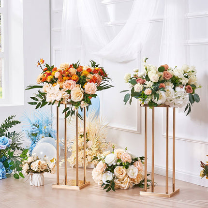 Wedding Flower Stands, 4-Pack Gold Iron Columns 31.5 In