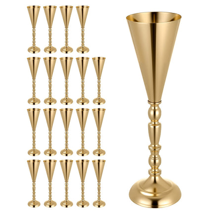 Wedding Trumpet Vases, 43 cm, Gold, 20-Pack