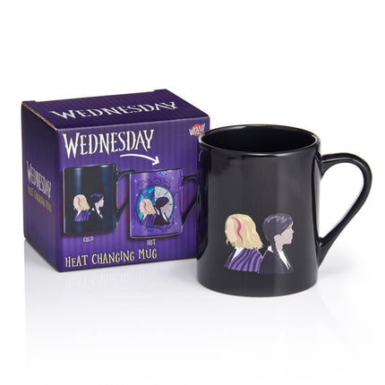 Geschenktasse mit Wärme-Enthüllung – Wednesday und Enid