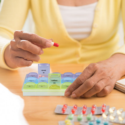 Wöchentliche Pillendose, 7-Tage-Organizer mit 3 Fächern