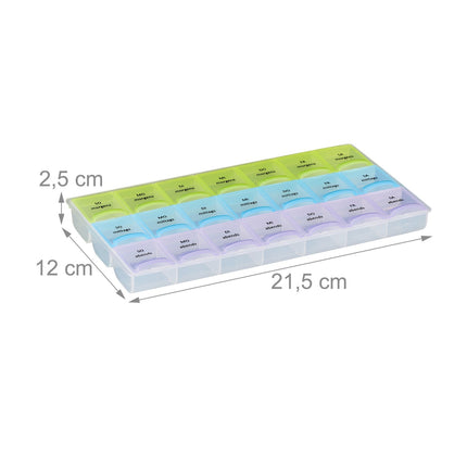 Wöchentliche Pillendose, 7-Tage-Organizer mit 3 Fächern