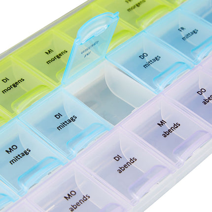 Wöchentliche Pillendose, 7-Tage-Organizer mit 3 Fächern