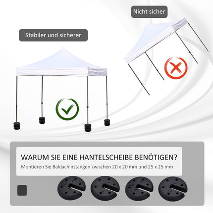 Partyzeltgewicht – Befüllbar bis zu 5 kg, schwarzes HDPE, Ø25x6 cm