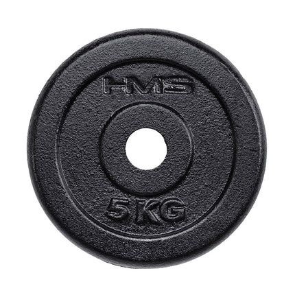 Disque de poids 5 kg, noir - Idéal pour la musculation
