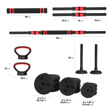 Hantelset 20kg – 6-in-1 verstellbare Kurzhanteln