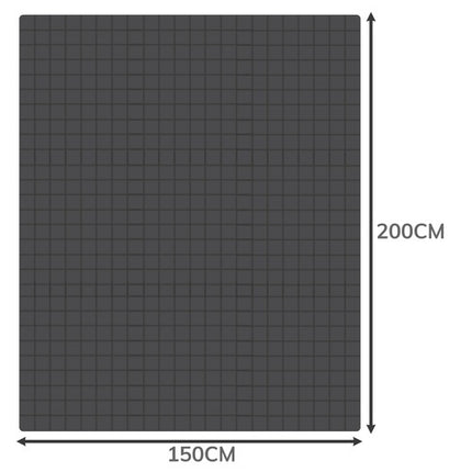 Couverture lestée 6 kg, 150 x 200 cm, grise double face