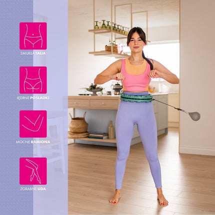 Gewichteter grüner Hula-Hoop mit verstellbarer Taille & Zähler