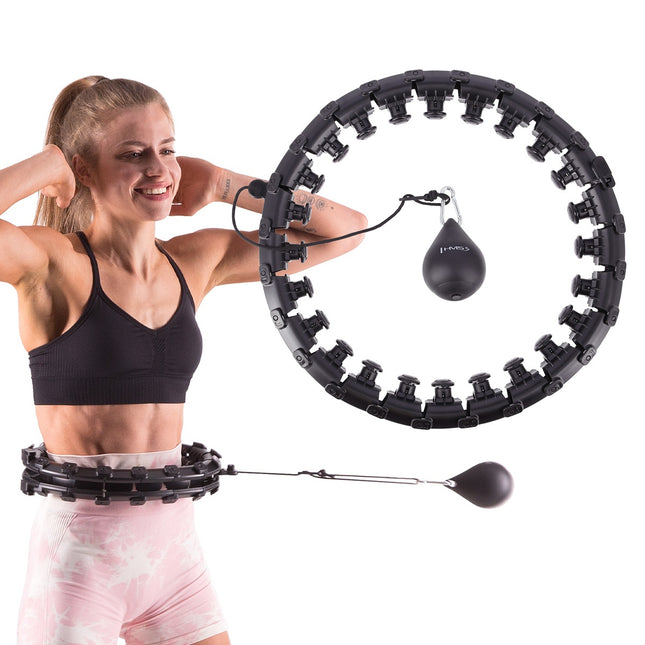 Gewichteter Hula-Hoop-Reifen, Schwarz – Fitnessgerät