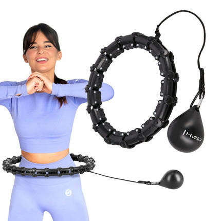 Gewichteter Hula-Hoop-Reifen, Schwarz – Fitness-Trainingsgerät