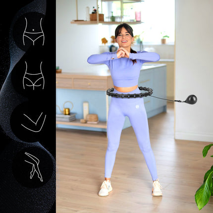 Gewichteter Hula-Hoop-Reifen, Schwarz – Fitness-Trainingsgerät