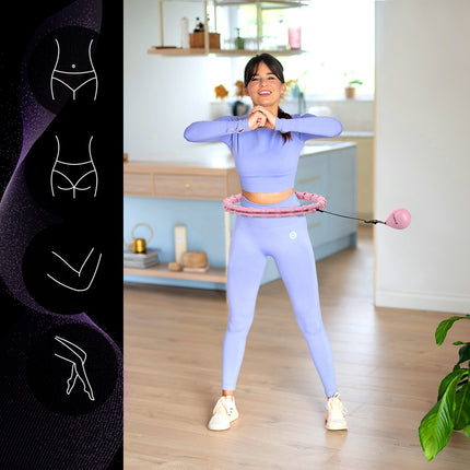 Cerceau lesté, rose clair, exercice de fitness