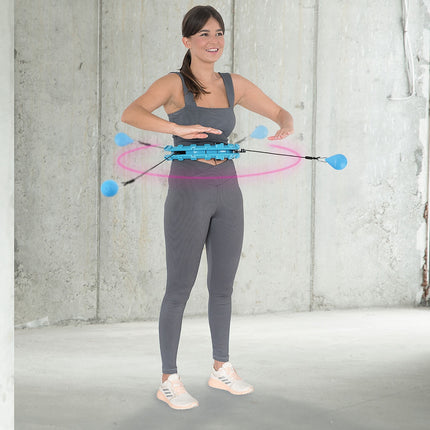 Gewichteter Hula-Hoop mit Taillenstütze, Blau/Rot