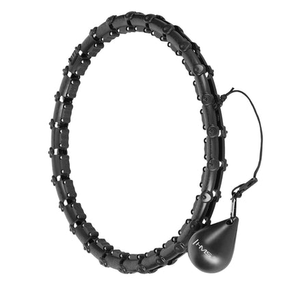 Gewichteter Hula-Hoop mit Taillenstütze, Übergröße, Schwarz