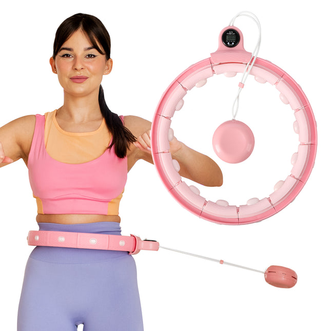 Gewichteter pinker Hula-Hoop mit Zähler