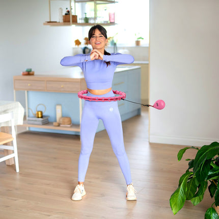 Gewichteter Pinker Hula-Hoop mit Taillenstütze