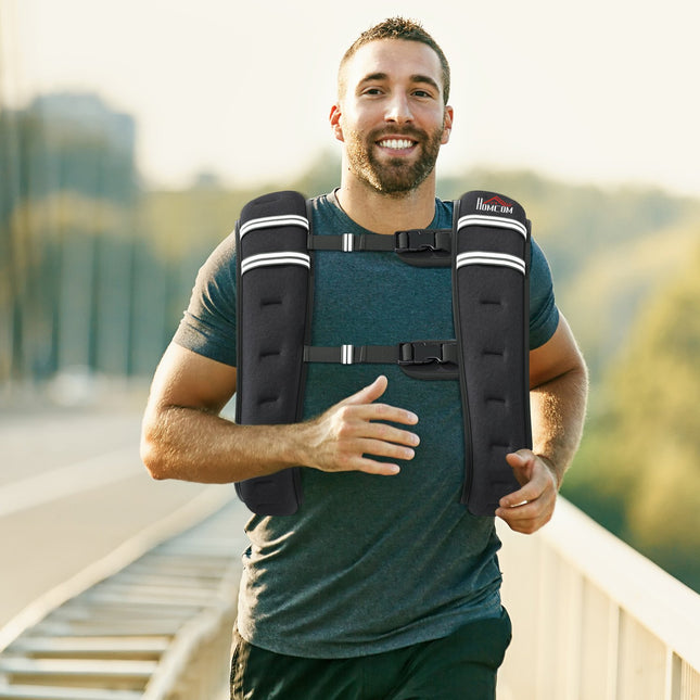 Verstellbare Gewichtsweste 5 kg für Krafttraining - Schwarz