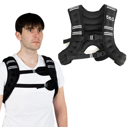 Gewichtsweste 5 kg, Neopren, verstellbare Gurte, reflektierend