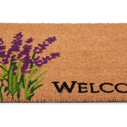 Paillasson Welcome &amp; Lavender en noix de coco