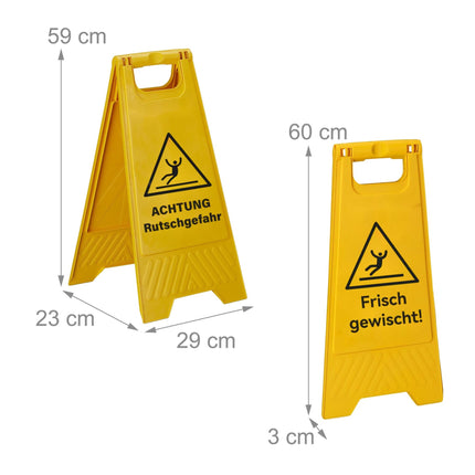 Panneau d'avertissement sol mouillé, lot de 2, modèle pliable