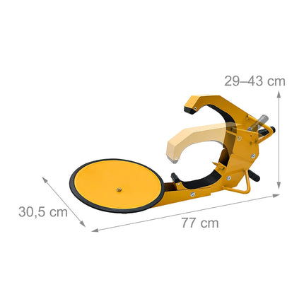 Antivol de roue, acier, 15 pouces, jaune