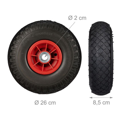 Roues de brouette en caoutchouc PU, 2 pièces.