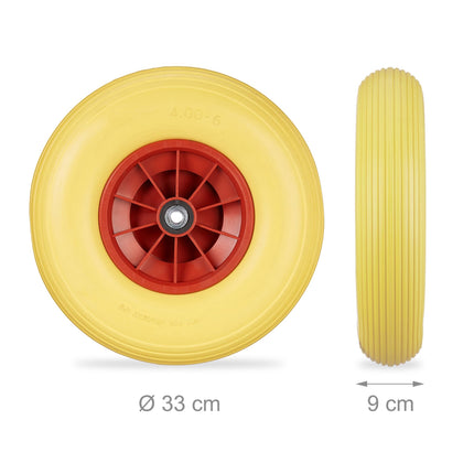 Wheel for wheelbarrow solid rubber 4.00-6