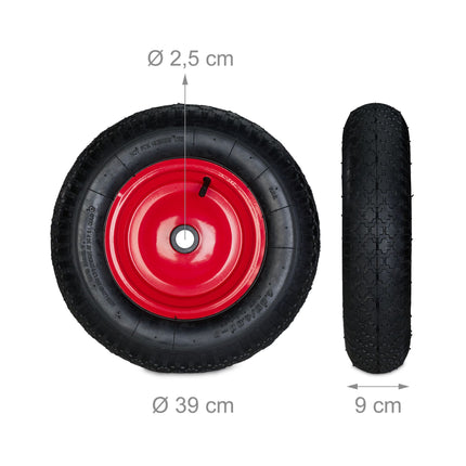Roues pour brouette 4.80 4.00-8 avec adaptateurs