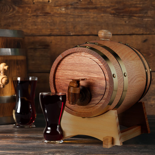 Tonneau à whisky avec robinet, 1,25 L, bois de chêne