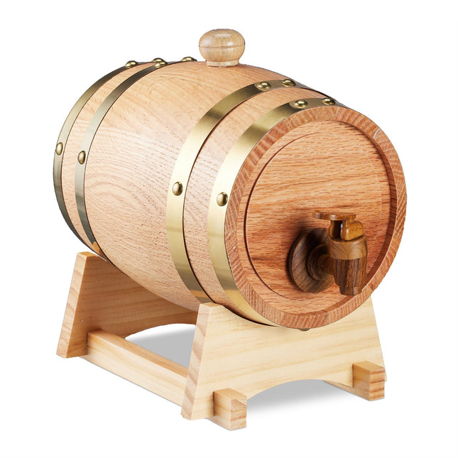 Tonneau à whisky avec robinet, 1,25 L, bois de chêne