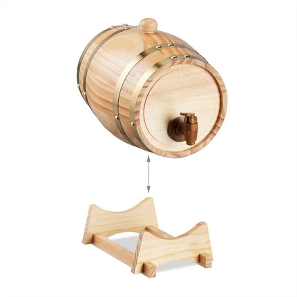 Tonneau à whisky avec robinet, capacité de 2,2 L