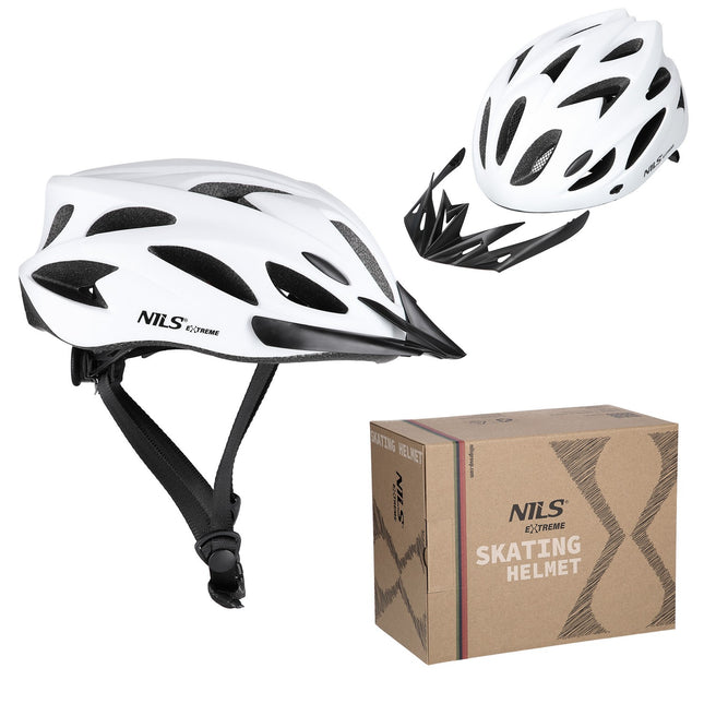 Casque de vélo blanc, taille M (51-60 cm)