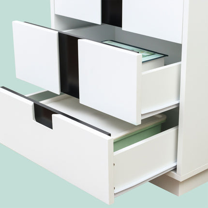 Commode blanche à 4 tiroirs spacieux