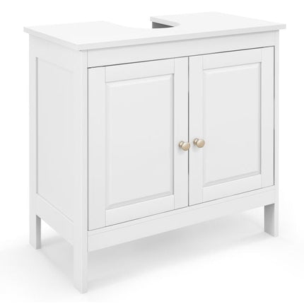 Meuble-lavabo blanc autoportant avec 2 portes