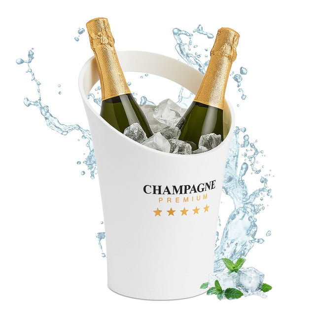 Seau à glace blanc pour 2 bouteilles - Seau à champagne