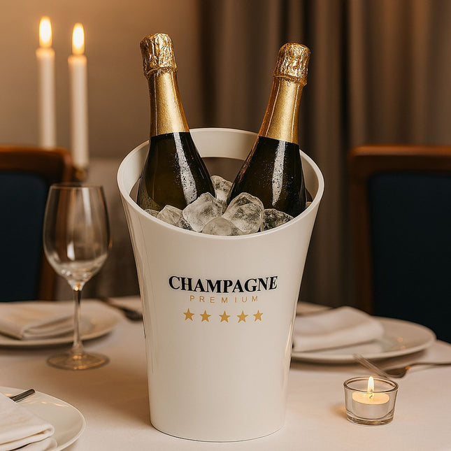 Seau à glace blanc pour 2 bouteilles - Seau à champagne
