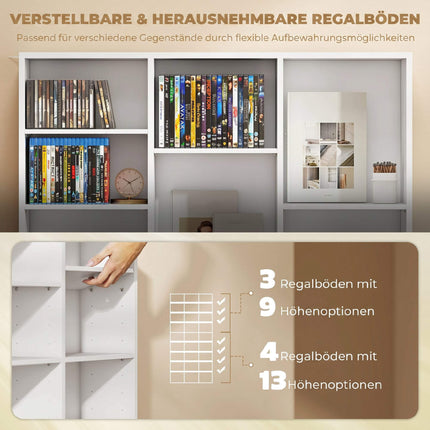 Weißes Medienregal für 835 CDs oder 500 DVDs