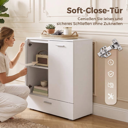 Buffet moderne blanc avec tiroir et étagère réglable