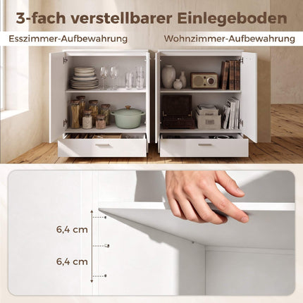 Buffet moderne blanc avec tiroir et étagère réglable