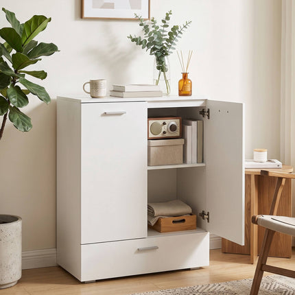 Buffet moderne blanc avec tiroir et étagère réglable