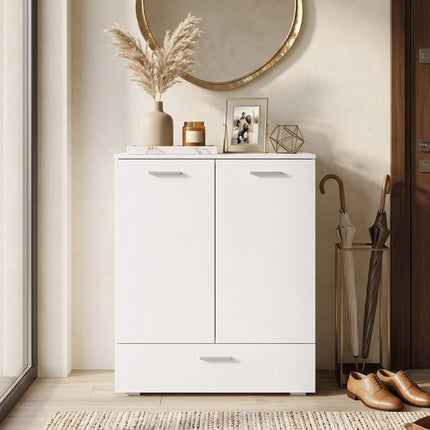 Buffet moderne blanc avec tiroir et étagère réglable