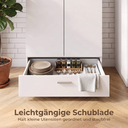 Buffet moderne blanc avec tiroir et étagère réglable