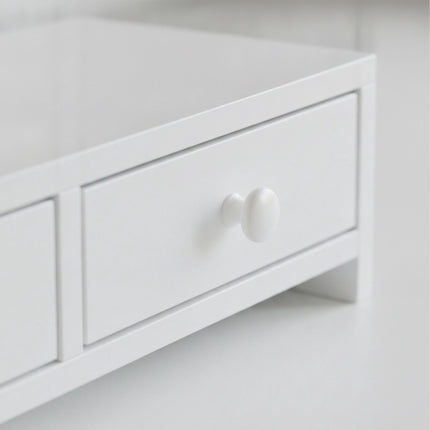 Support pour écran blanc avec 2 tiroirs, en MDF