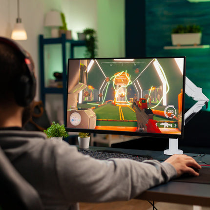 Halterung für weißen Monitor
