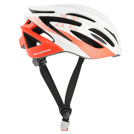Fahrradhelm Weiß-Rot, Größe M (53-58 cm)