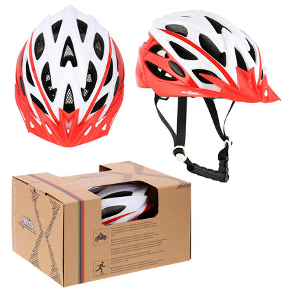 Casque blanc-rouge, taille S (50-58 cm)