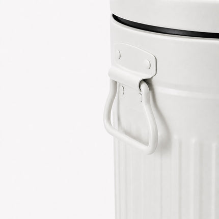 Poubelle à pédale rétro blanche, capacité 20 L, couvercle à fermeture douce