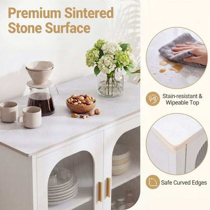 Buffet blanc avec étagère réglable
