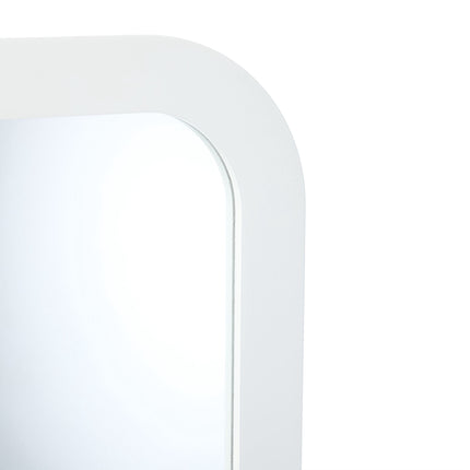 Miroir de salle de bain blanc avec étagère
