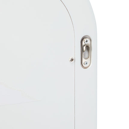 Miroir de salle de bain blanc avec étagère