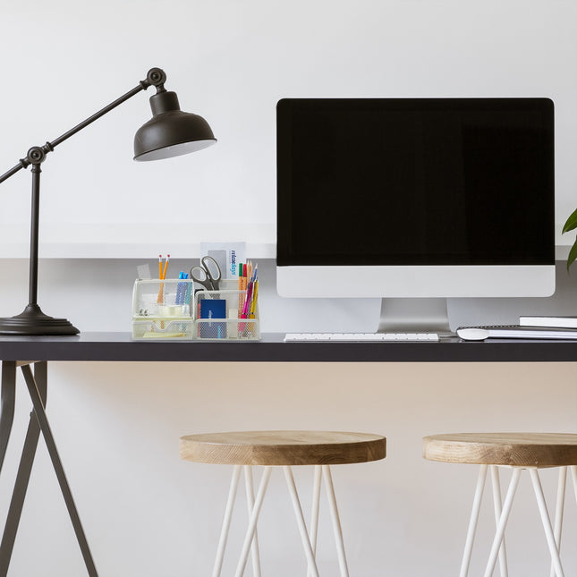 Rangement de bureau blanc